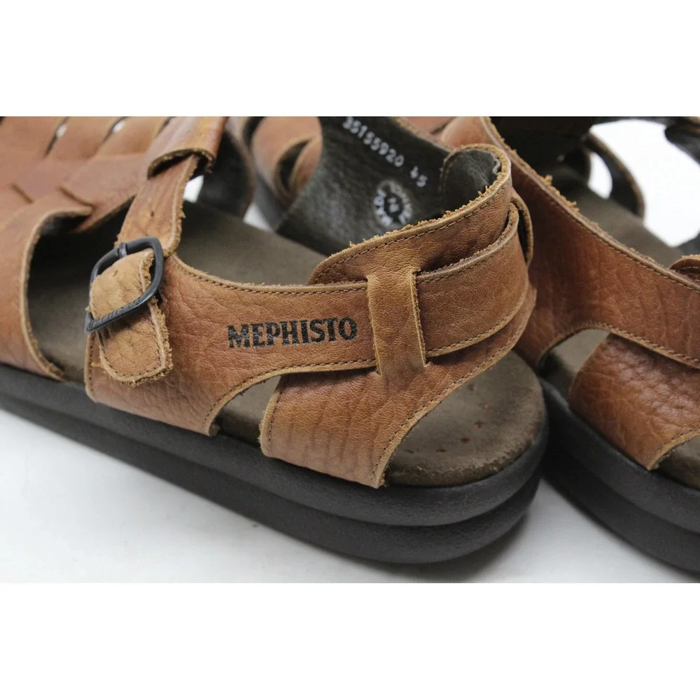 Mephisto Sam Mens Brown Leather Fisherman Sandals Air-Relax Size 45 11-11.5